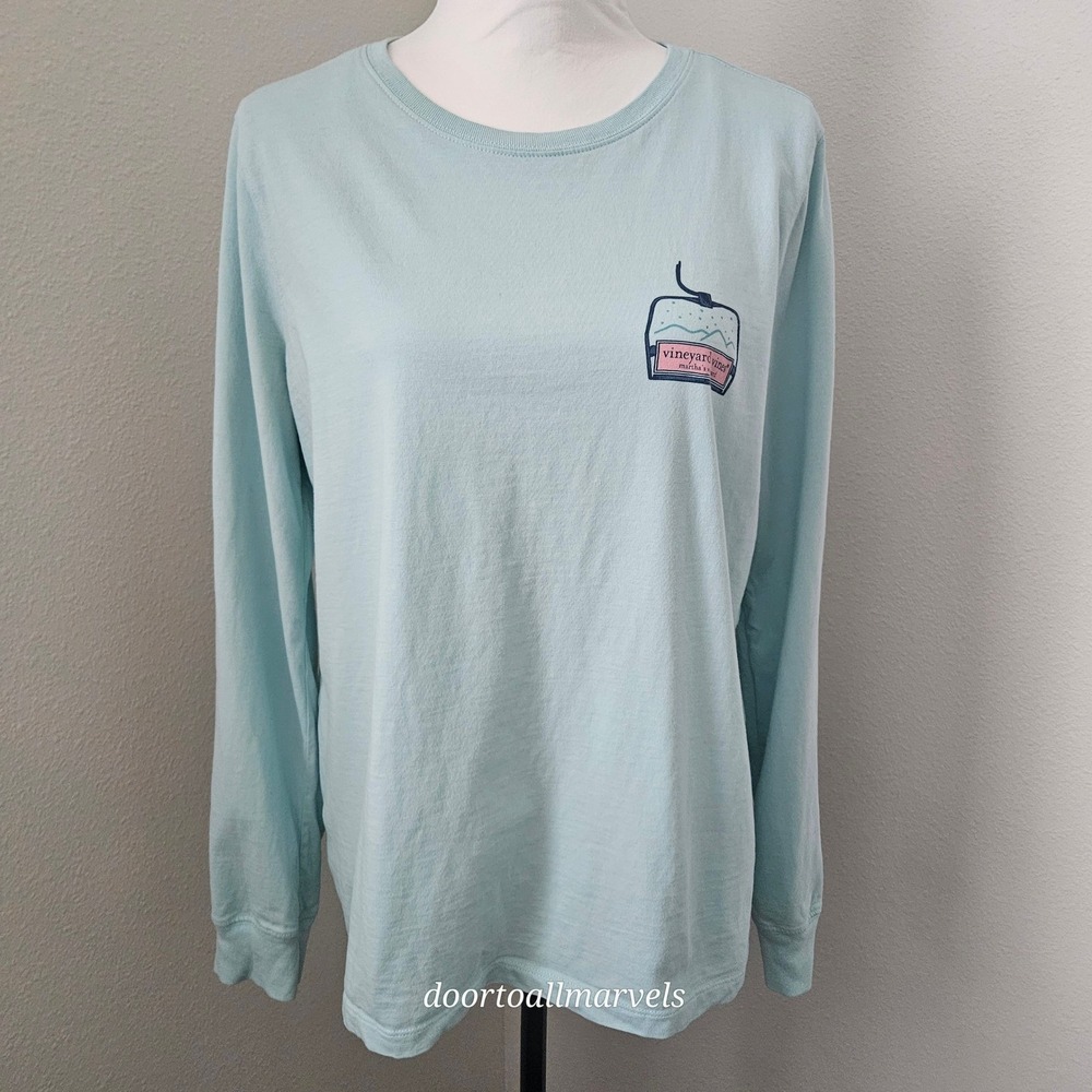 Vineyard Vines Graphic T-Shirt 100% Cotton SOFT Long Sleeve Ski Lift sz L - Picture 3 of 10
